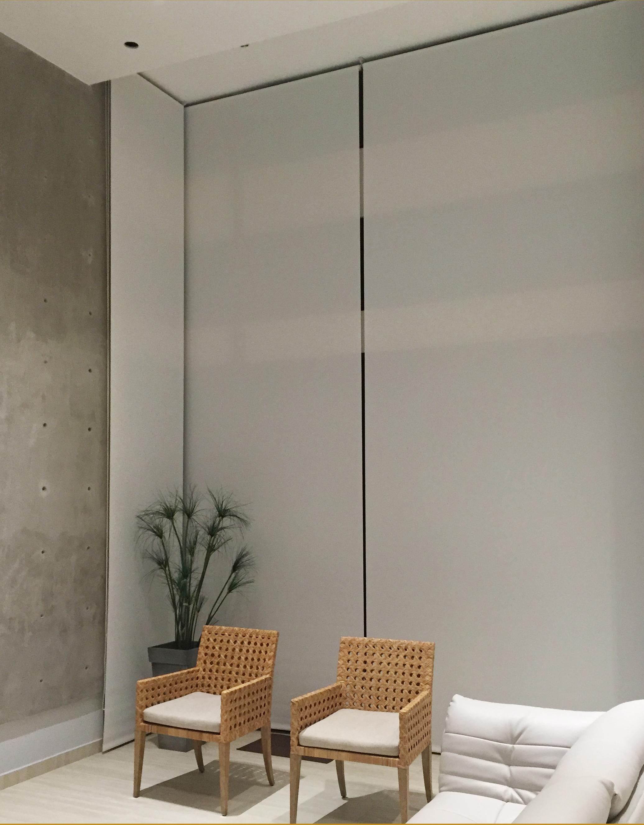 Modern interior with sheer shades